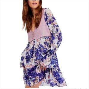 Free People Alice Vested Mini Floral Dress